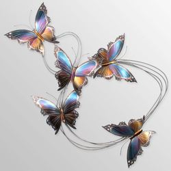 Butterfly Flight Path I Wall Sculpture Multi Jewel