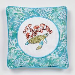 Atlantis Piped Embroidered Pillow Multi Bright 16 Square