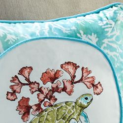 Atlantis Piped Embroidered Pillow Multi Bright 16 Square