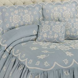 Primrose Grande Bedspread Set Sterling Blue