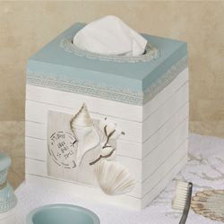 Farmhouse Shell Tissue Cover Blue