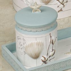 Farmhouse Shell Covered Jar Blue