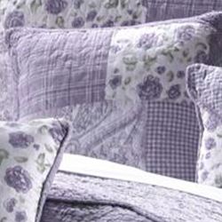 Lavender Garden Patchwork Pillow 15 Square