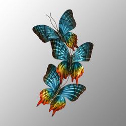 Sunset Butterflies Triple Wall Sculpture Multi Jewel