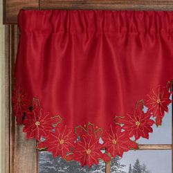 Christmas Poinsettia Ascot Valance Red 24 x 20