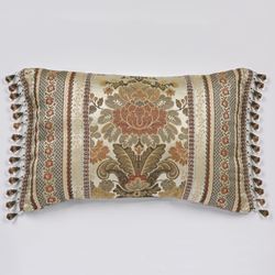 Geneva Bead Tassel Pieced Pillow Champagne Rectangle