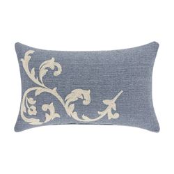 Aurora Scroll Tailored Pillow Slate Blue Rectangle