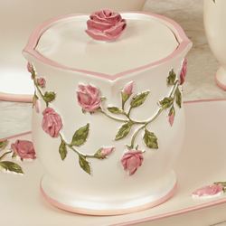 Bridal Rose Covered Jar Blush