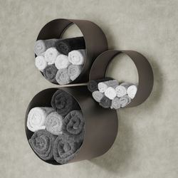 Alcina Cylinder Wall Cubbies Gun Metal Set of Three