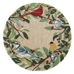 Bird Border Round Mat Multi Bright 3 Round