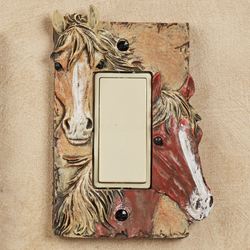 Horses Single Dimmer Rocker Brown