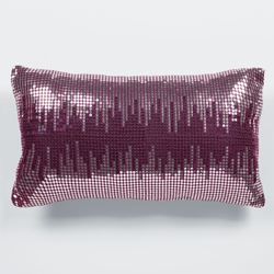 Sigma Sequined Tailored Pillow Burgundy Rectangle