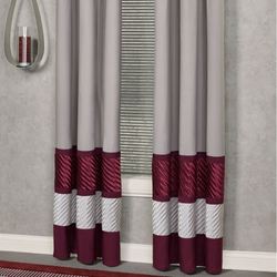 Sigma Grommet Curtain Pair Burgundy