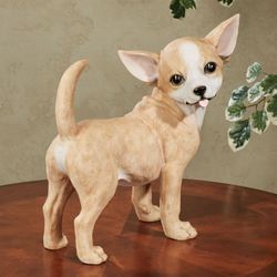 Delighted Chihuahua Dog Table Sculpture Tawny