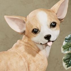 Delighted Chihuahua Dog Table Sculpture Tawny