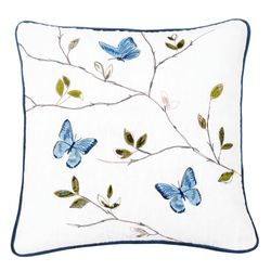 Natural Home Embroidered Butterfly Pillow Multi Warm 18 Square