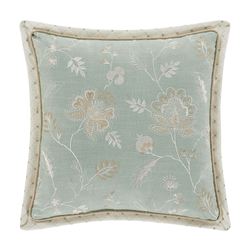 Garden View Reversible Flanged Pillow Aqua Mist 18 Square