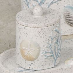 Coastal Terrazzo Covered Jar Ivory
