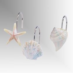 Coastal Terrazzo Shower Hooks Ivory 12 Piece Set