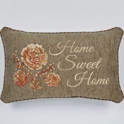Rhapsody Home Sweet Home Embroidered Pillow Multi Warm Rectangle