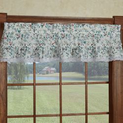 Ophelia Floral Ruffled Valance White 52 x 12