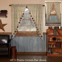 Abilene Star Scalloped Prairie Curtain Pair Multi Warm
