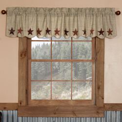 Abilene Star Scalloped Valance Multi Warm 72 x 16