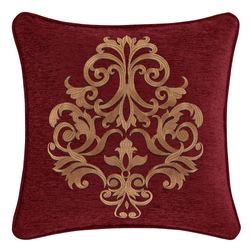 Garnet Embroidered Pillow 18 Square
