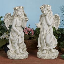 Serene Angel Sculptures Ivory Set of Two