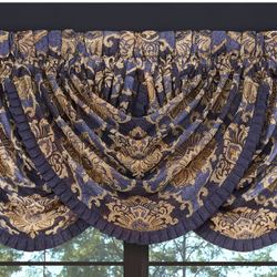 Woodstock Waterfall Valance Indigo 49 x 33