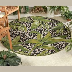 Exotic Safari Round Rug Green 66 Round
