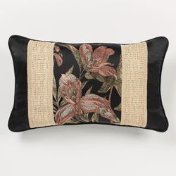 Barbados Pieced Pillow Black Rectangle