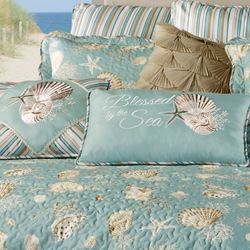 Seabreeze Grande Bedspread Set Aqua