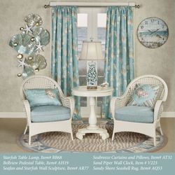 Seabreeze Embroidered Pillow Aqua 18 Square