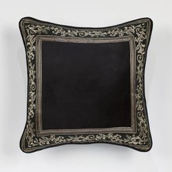Nottingham Piped Framed Pillow Black 18 Square