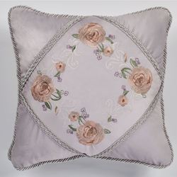 Romantica Embroidered Pillow Wisteria 18 Square