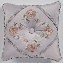 Romantica Tufted Embroidered Pillow Wisteria 18 Square