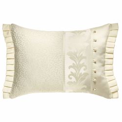 Marquis Damask Flanged Rectangle Pillow Pearl