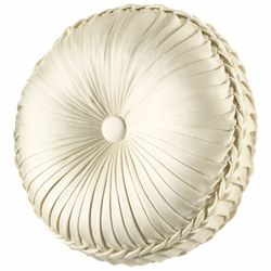 Marquis Pleated Tufted Pillow Pearl Round