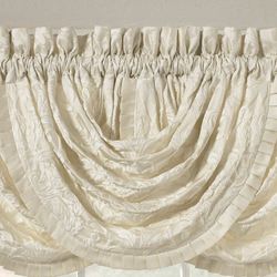 Marquis Damask Waterfall Valance Pearl 42 x 33