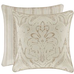 Trinity Reversible Damask Pillow Champagne 20 Square