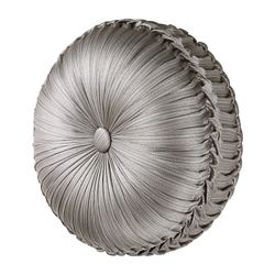 Luxembourg Reversible Tufted Pillow Silver Round