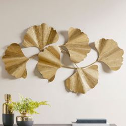 Faye Ginkgo Leaves Wall Art Gold