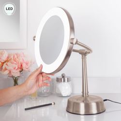 Sunlight Magnifying LED Lighted Vanity Mirror Rose Gold