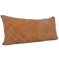 Carmen Suede Leather Jumbo Pillow Multi Warm Rectangle