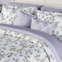 Rosalyn Lattice Piped Pillow Wisteria Rectangle