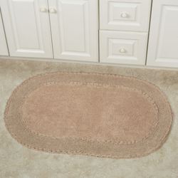 Double Ruffle Oval Accent Bath Rug