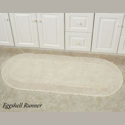 Double Ruffle Oval Bath Rug Runner 54 x 21