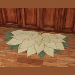 Graceful Poinsettia Slice Rug Ivory 60 x 30