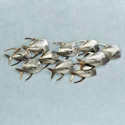 School of Fish Wall Sculpture Silver